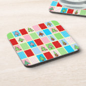 クリスマスカラフルパターン コースター (左側)