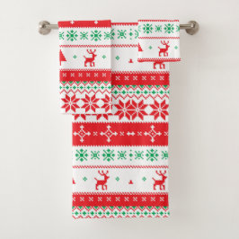 クリスマスカラフルパターン バスタオルセット