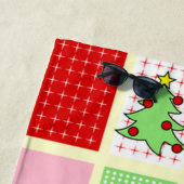 クリスマスカラフルパターン ビーチタオル (インサイチュ)