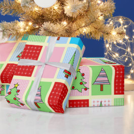 クリスマスカラフルパターン ラッピングペーパー
