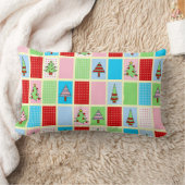 クリスマスカラフルパターン ランバークッション (ブランケット)