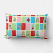 クリスマスカラフルパターン ランバークッション (正面)