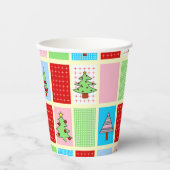 クリスマスカラフルパターン 紙コップ (正面)