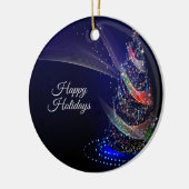 クリスマスカラフルパーティーツリーネイビーブルー素朴 セラミックオーナメント (左)