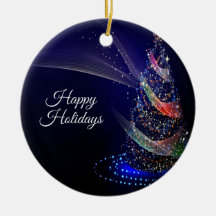 クリスマスカラフルパーティーツリーネイビーブルー素朴