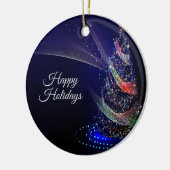 クリスマスカラフルパーティーツリーネイビーブルー素朴 セラミックオーナメント (左)