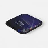 クリスマスカラフルパーティーツリーネイビーブルー素朴 ペーパープレート (傾斜あり)