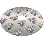 クリスマスカラフルフクロウのツリースカート ブラッシュドポリエステルツリースカート (アングル)