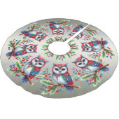 クリスマスカラフルフクロウのツリースカート ブラッシュドポリエステルツリースカート (アングル)