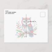 クリスマスカラフルフクロウはがき ポストカード (裏面)