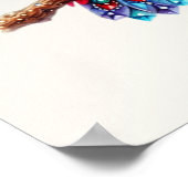 クリスマスカラフルフクロウホリデーポスター ポスター (角)