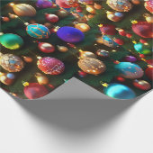 クリスマスカラフルボール ラッピングペーパー (角)