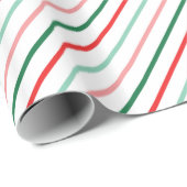 クリスマスカラフルモダンストライプ赤ピンクグリーン ラッピングペーパー (ロールコーナー)