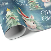 クリスマスカラフルユニコーン ラッピングペーパー (ロールコーナー)