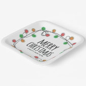 クリスマスカラフルライツメリークリスマスパーティー ペーパープレート (傾斜あり)