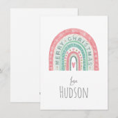 クリスマスカラフルラブ 名前 キッズアート シーズンカード (正面/裏面)