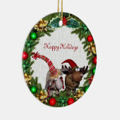 クリスマスカラフルリースオーナメント セラミックオーナメント (右)