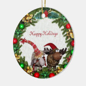 クリスマスカラフルリースオーナメント セラミックオーナメント (左)