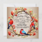 クリスマスカラフルリースホリデーズパーティー 招待状 (正面)