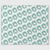 クリスマスカラフルリース ラッピングペーパー (フラット)