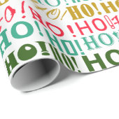 クリスマスカラフルレッド・グリーンと金ゴールドホー！ホー！ホー！ ラッピングペーパー (ロールコーナー)