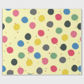 クリスマスカラフル円パターン ラッピングペーパー (フラット)