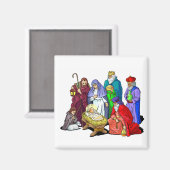 クリスマスカラフル出生シーン マグネット (正面/裏面)