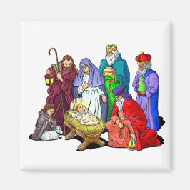 クリスマスカラフル出生シーン マグネット