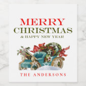 クリスマスカラフル名車メリークリスマス ワインラベル (シングルラベル)