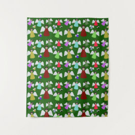 クリスマスカラフル天使パターン タペストリー