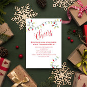 クリスマスカラフル応援かわいいストリングライト 招待状