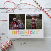 クリスマスカラフル応援2枚の写真クリスマス シーズンカード