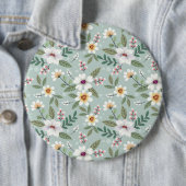 クリスマスカラフル手描き花 缶バッジ (インサイチュ)