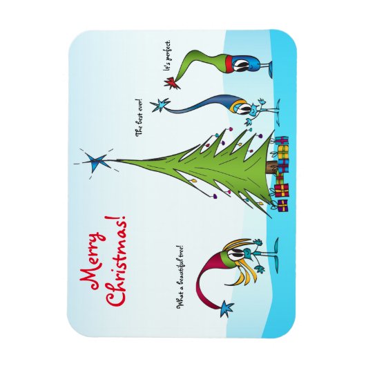 クリスマスカラフル漫画のキャラクター マグネット (縦)