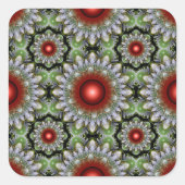 クリスマスカラフル赤い装飾 スクエアシール (正面)