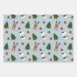 クリスマスカラフル飾り包装紙 ラッピングペーパーシート