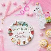 クリスマスカラフル1歳の誕生日 ペーパープレート (パーティー)