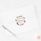 クリスマスカラフル1歳の誕生日 ラウンドシール (封筒)