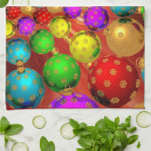 クリスマスカラフル・ジャンボリー キッチンタオル (折り畳み)