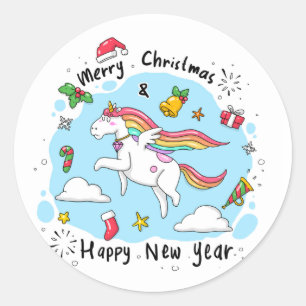 クリスマスカラフル ラウンドシール