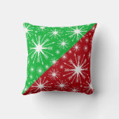 クリスマスカラーと雪片 クッション (裏面)
