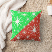 クリスマスカラーと雪片 クッション (ブランケット)