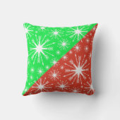 クリスマスカラーと雪片 クッション (裏面)