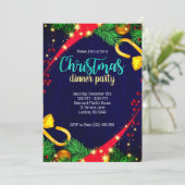 クリスマスカラーのディナーパーティー招待状 招待状 (スタンド正面)