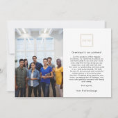 クリスマスカラーの可愛い家フォトビジネス シーズンカード (裏面)