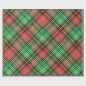 クリスマスカラーの格子模様 ラッピングペーパー (フラット)