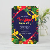 クリスマスカラーズディナーパーティーチケット招待状 招待状 (スタンド正面)