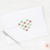 クリスマスカラーズペパーミントキャンディホリデー ハートシール (封筒)