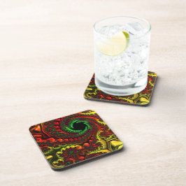 クリスマスカラーズマンデルブロットプラスチックのコースター コースター