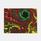 クリスマスカラーズマンデルブロトドアマット ドアマット (正面)